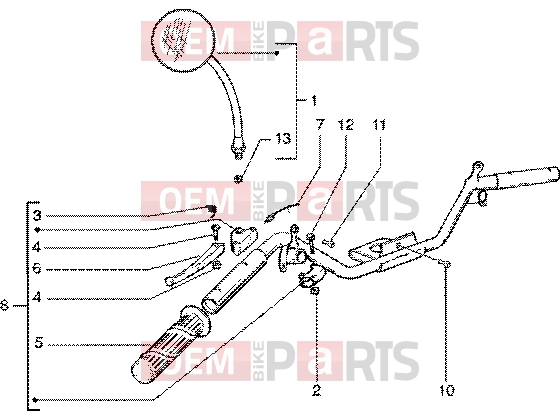 PIAGGIO Handlebars » Handlebars component parts