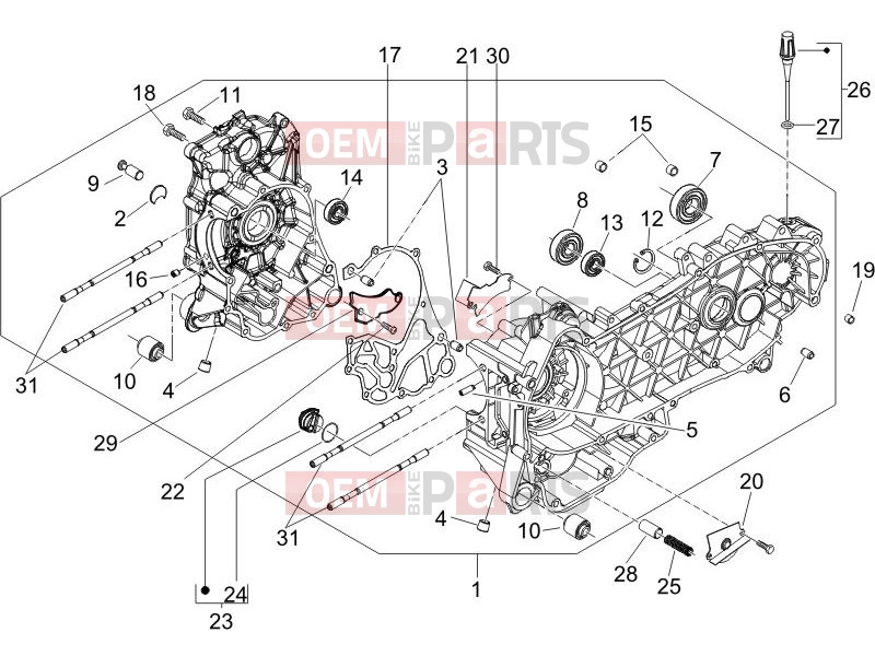 PIAGGIO Liberty 200 Engine » Crankcase