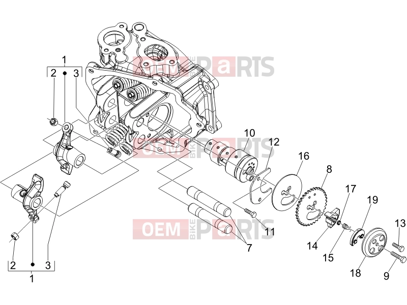 PIAGGIO Liberty 200 Engine » Rocking levers support unit