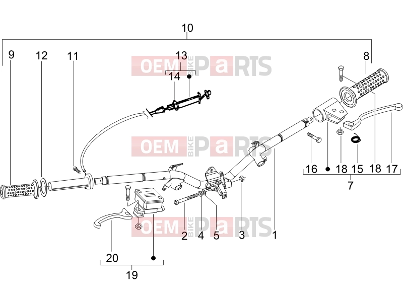 PIAGGIO Liberty 50 2T Handlebars/Steering » Handlebars - Master cil.
