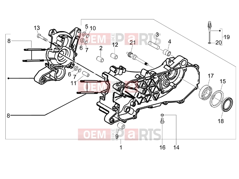 PIAGGIO Liberty 50 2T Engine » Crankcase
