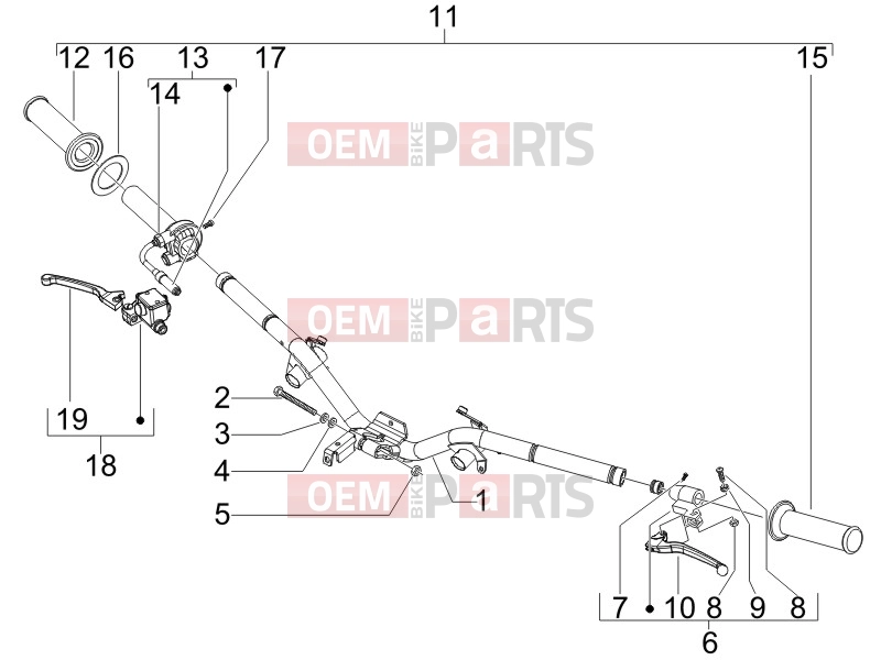 PIAGGIO Liberty 50 2T Handlebars/Steering » Handlebars - Master cil.