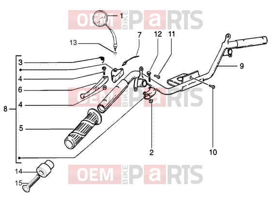 PIAGGIO Handlebars » HANDLEBARS COMPONENT PARTS