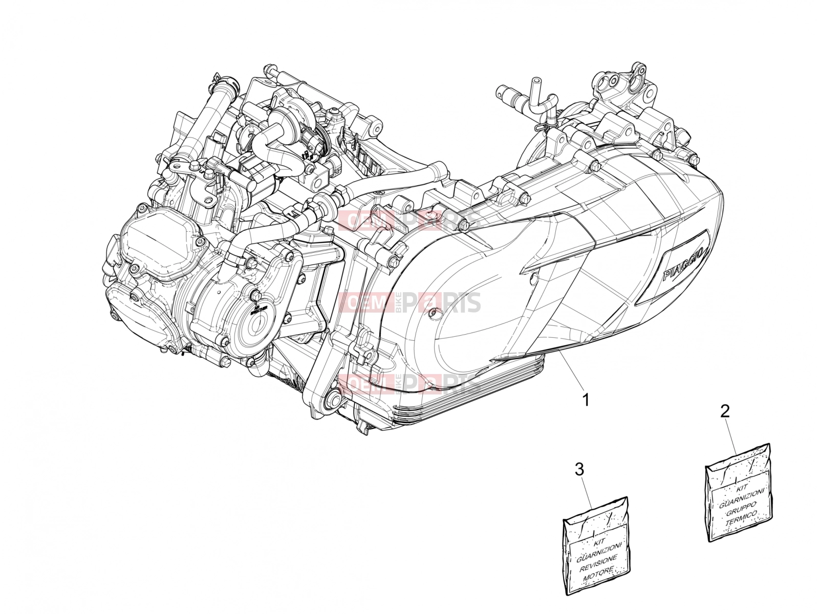 PIAGGIO Medley 150 4T ie ABS Engine » Engine, assembly