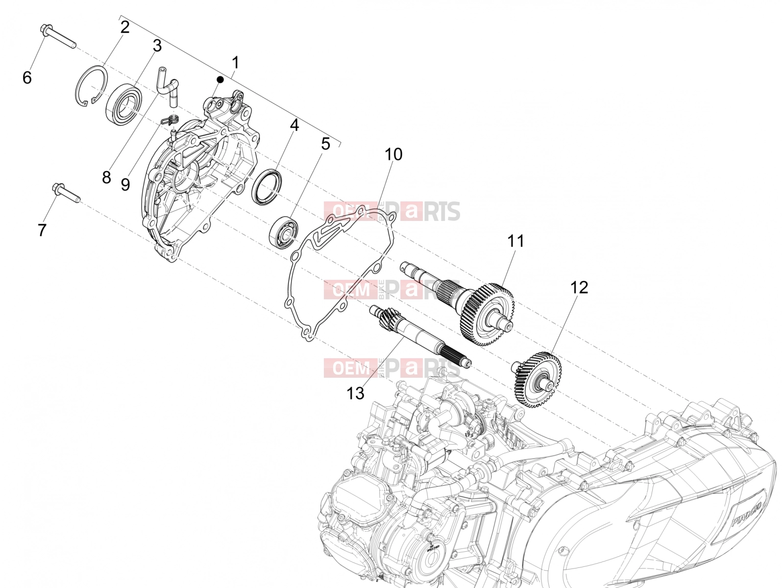 PIAGGIO Medley 150 4T ie ABS Engine » Reduction unit