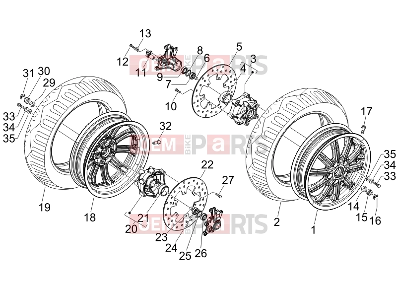 PIAGGIO MP3 125 Suspensions - Wheels » Front wheel