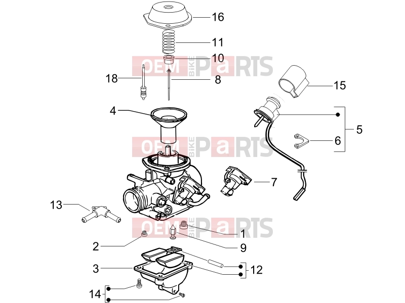 PIAGGIO MP3 125 Engine » Carburetor's components