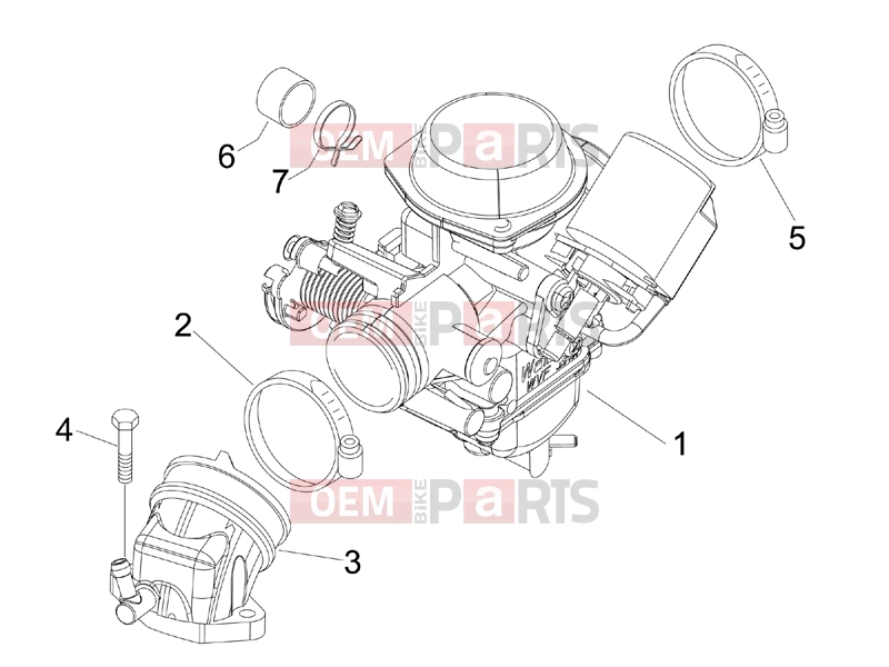 PIAGGIO MP3 125 Engine » Carburettor, assembly - Union pipe