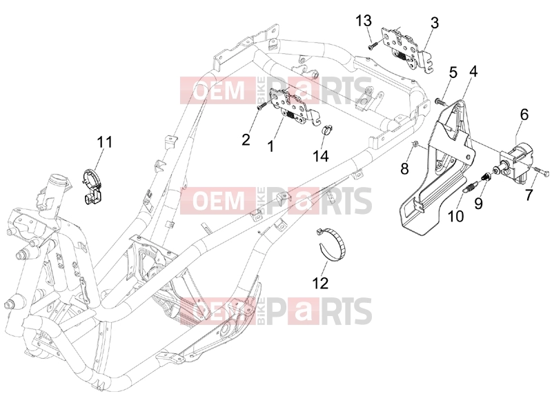 PIAGGIO MP3 125 Frame - Plastic parts - Coachwork » Locks