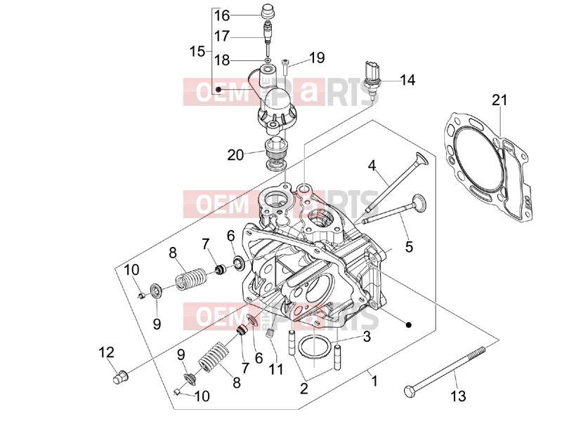 PIAGGIO MP3 250 ie LT Engine » Head unit - Valve