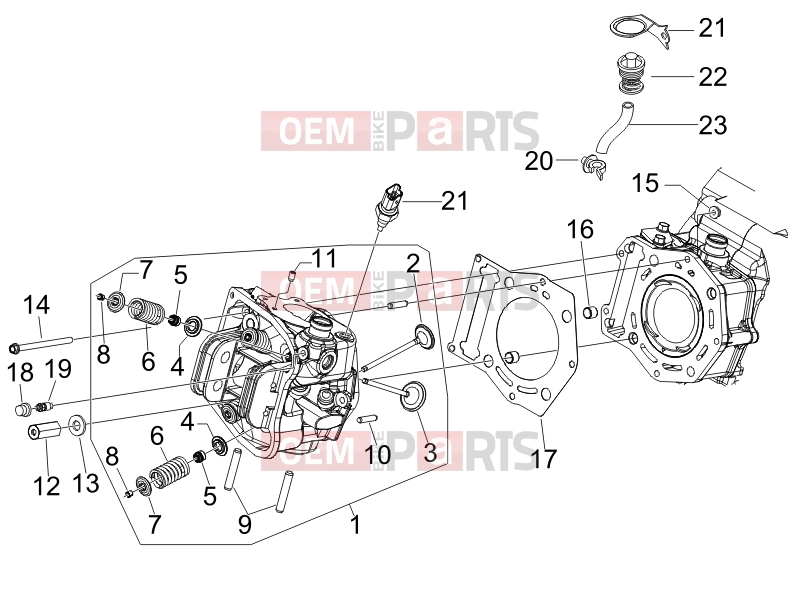 PIAGGIO MP3 500 (USA) Engine » Head unit - Valve
