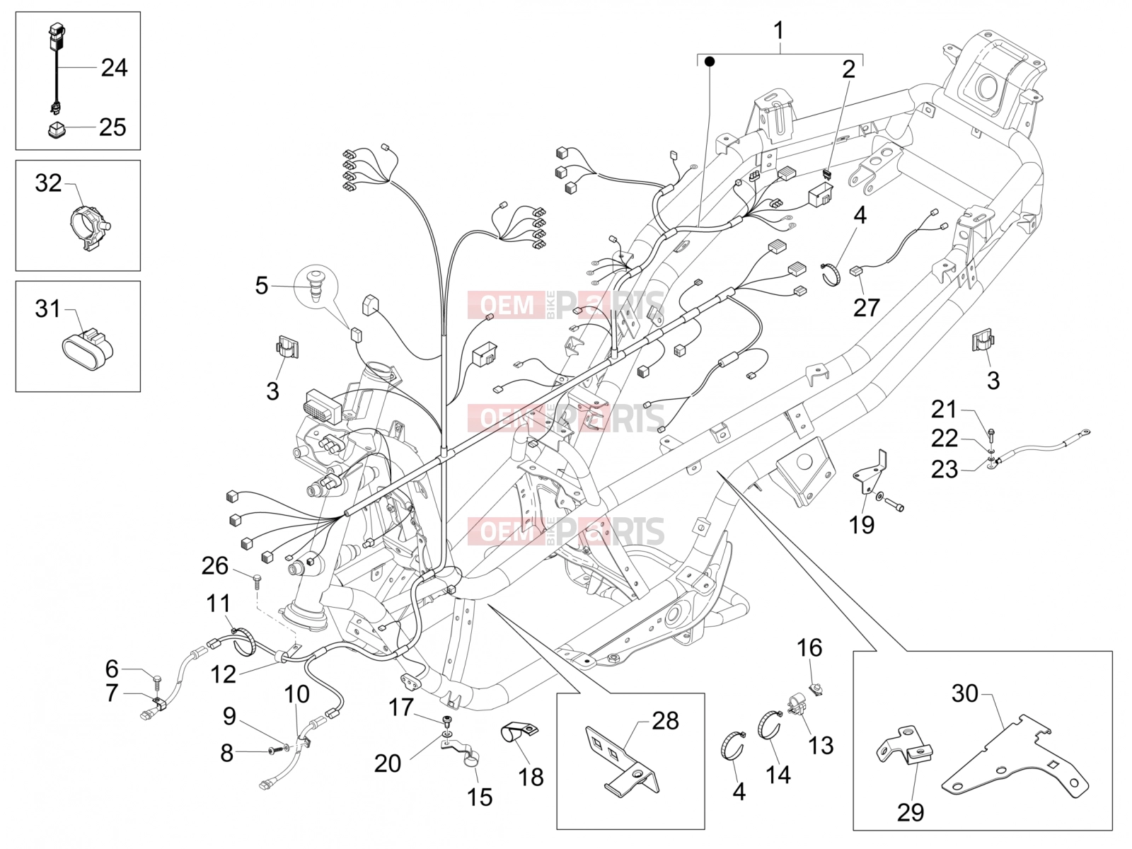 PIAGGIO MP3 500 LT Business Electrical system » Main cable harness
