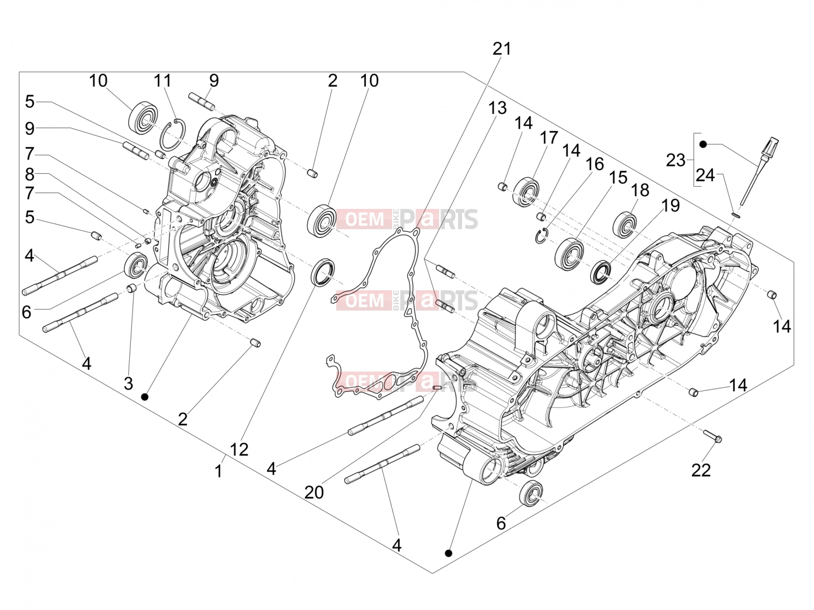 PIAGGIO MP3 500 LT Sport Engine » Crankcase
