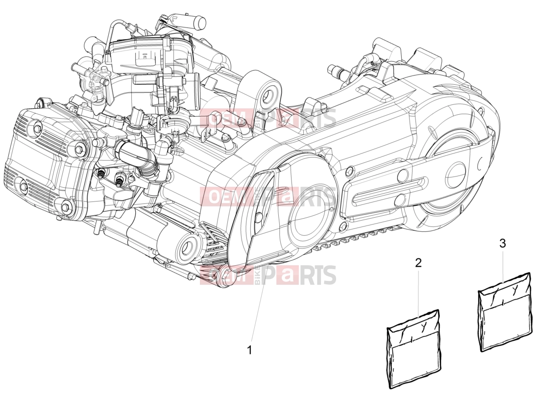 PIAGGIO MP3 500 LT Sport Engine » Engine, assembly
