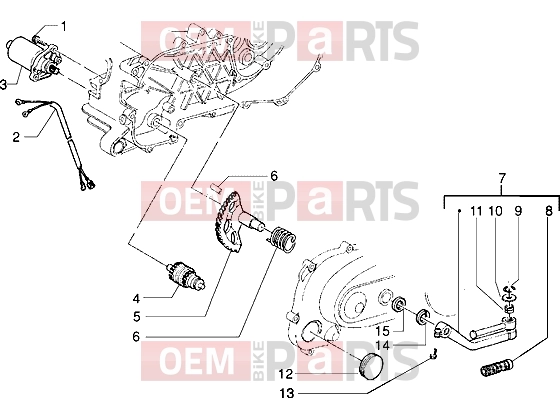 PIAGGIO Engine » Starting motor-starter lever