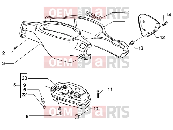 PIAGGIO Handlebars » Speedometers kms.-handlebar covers