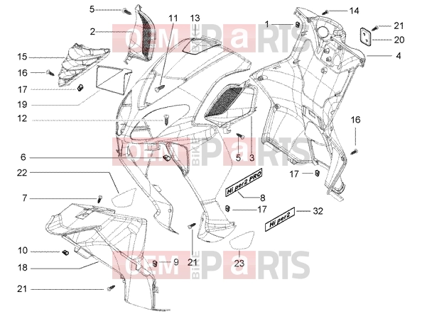 PIAGGIO Chassis » Front shield