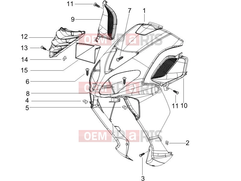 PIAGGIO NRG Power DD Frame - Plastic parts - Coachwork » Front shield