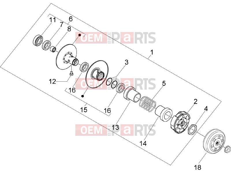 PIAGGIO NRG Power DD Serie Speciale Engine » Driven pulley