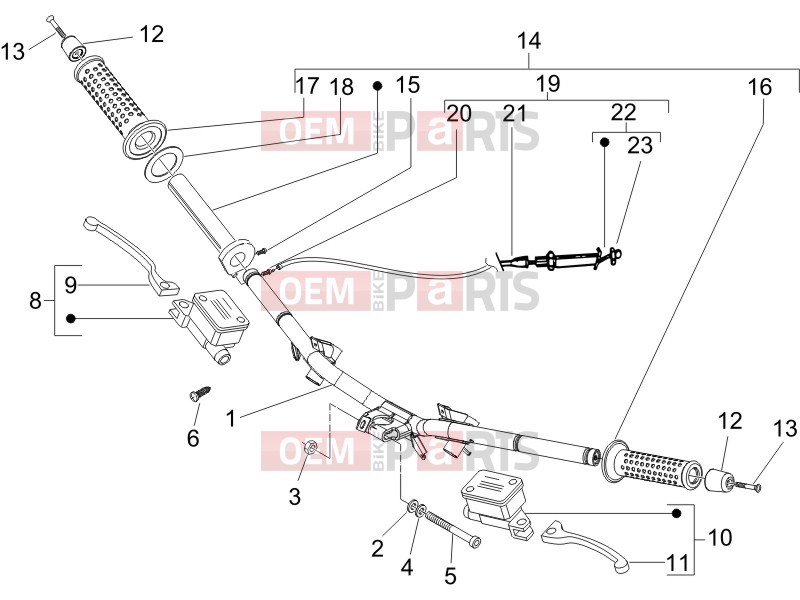 PIAGGIO NRG Power DD Serie Speciale Handlebars/Steering » Handlebars - Master cil.