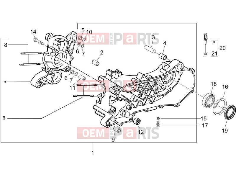 PIAGGIO NRG Power DT Engine » Crankcase