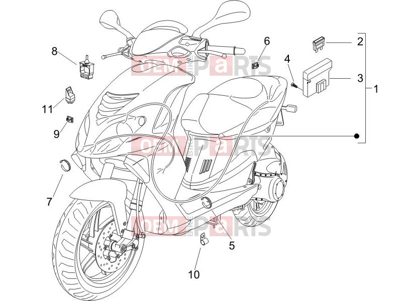 PIAGGIO NRG Power Purejet Electrical system » Main cable harness