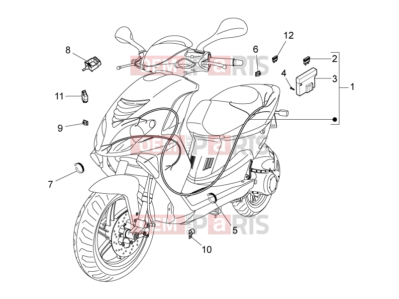 PIAGGIO NRG Power Purejet Electrical system » Main cable harness