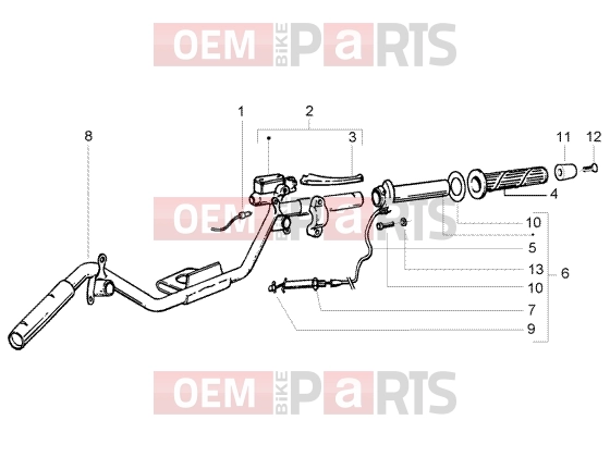 PIAGGIO Handlebars » Handlebars component parts