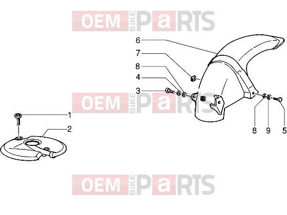 PIAGGIO Chassis » Front and rear mudguard
