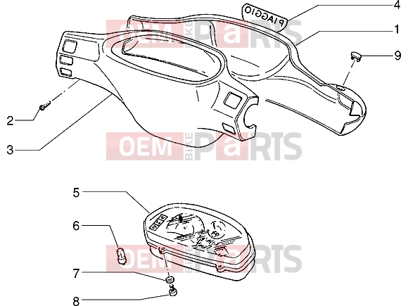 PIAGGIO Handlebars » Speedometers kms.-Handlebar covers