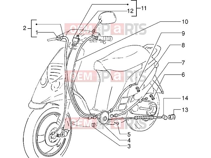 PIAGGIO bowdenek » bowdenek