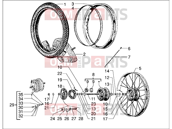 PIAGGIO Suspensions-Wheels » Front wheel