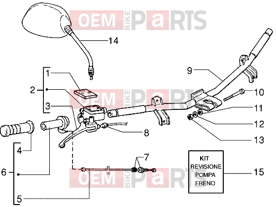 PIAGGIO Handlebars » Handlebars component parts