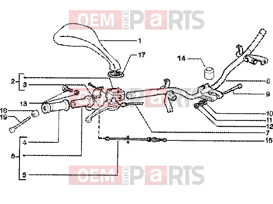 PIAGGIO Handlebars » Handlebars component parts