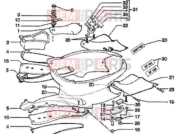 PIAGGIO Chassis » Side covers