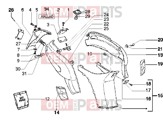 PIAGGIO Chassis » Side covers
