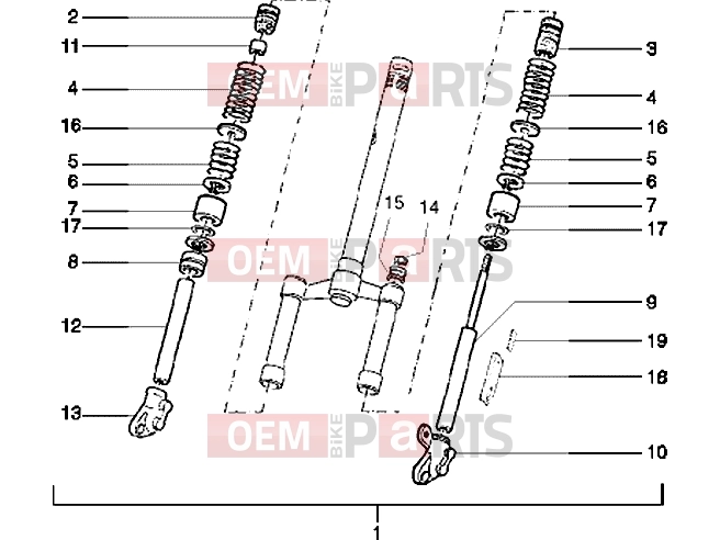 PIAGGIO Suspensions-Wheels » Steering column