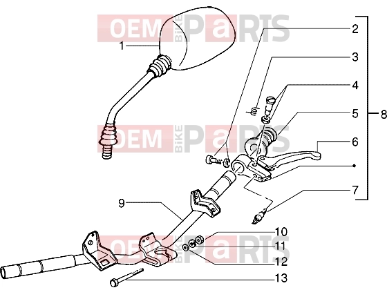 PIAGGIO Handlebars » Handlebars component parts