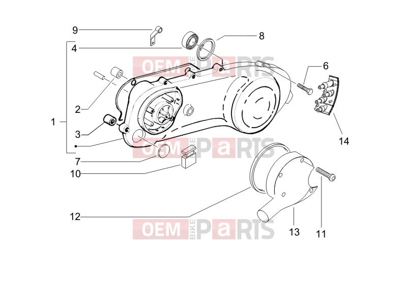 PIAGGIO Typhoon 50 2T Engine » Crankcase cover - Crankcase cooling