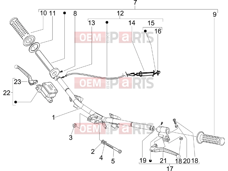 PIAGGIO Typhoon 50 2T Serie Speciale Handlebars/Steering » Handlebars - Master cil.