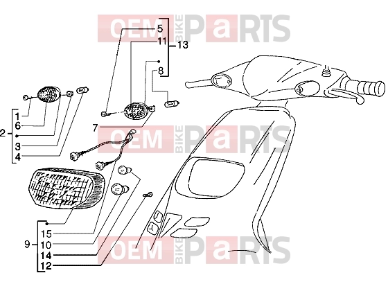 PIAGGIO Electrical system » Headlamp