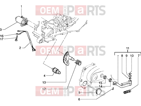 PIAGGIO Engine » Starting motor-starter lever