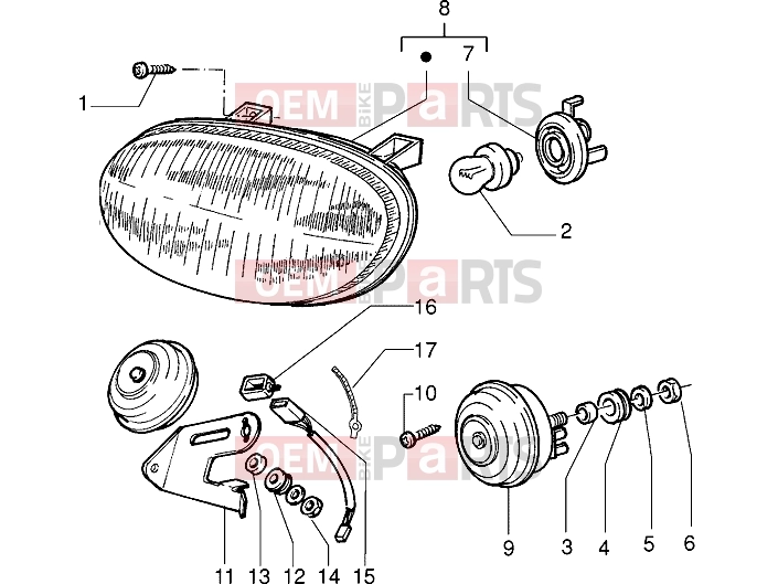 PIAGGIO Electrical system » Headlamp