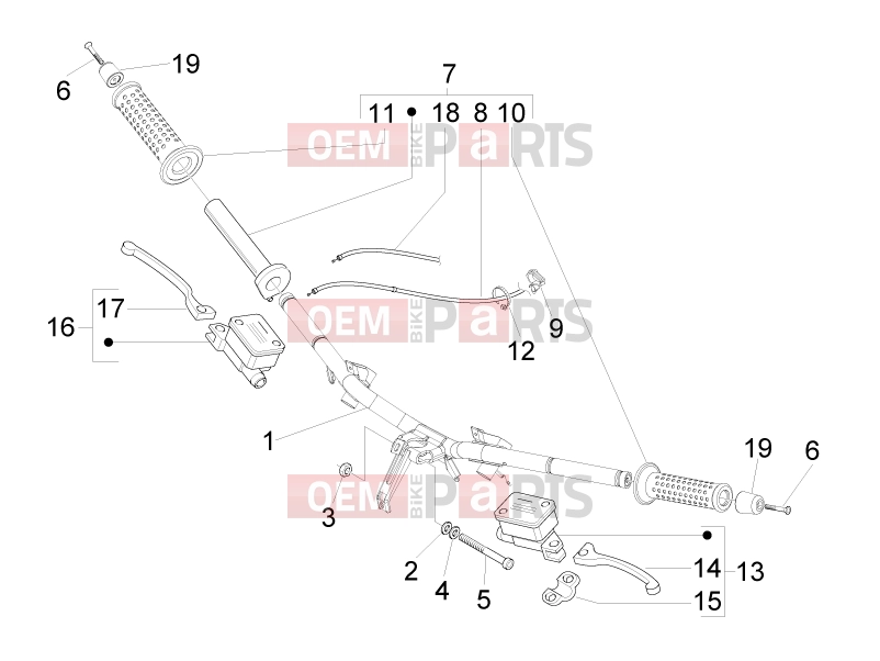 PIAGGIO X Evo 400 Handlebars/Steering » Handlebars - Master cil.