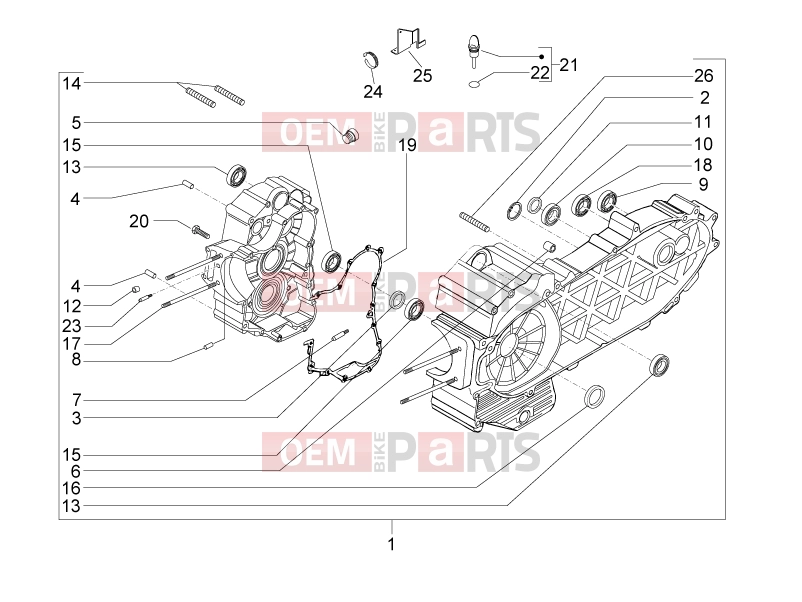 PIAGGIO X Evo 400 Engine » Crankcase