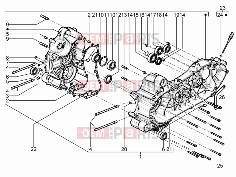 PIAGGIO X10 500 4V I.E. Engine » Crankcase