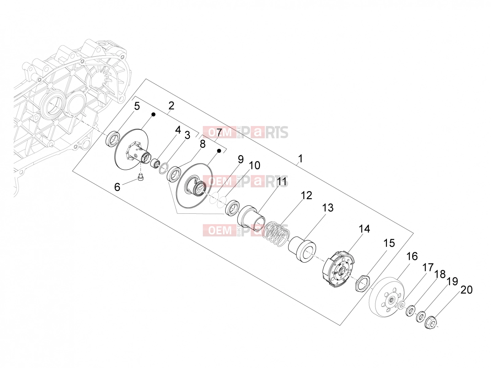 PIAGGIO X10 500 4V I.E. Engine » Driven pulley
