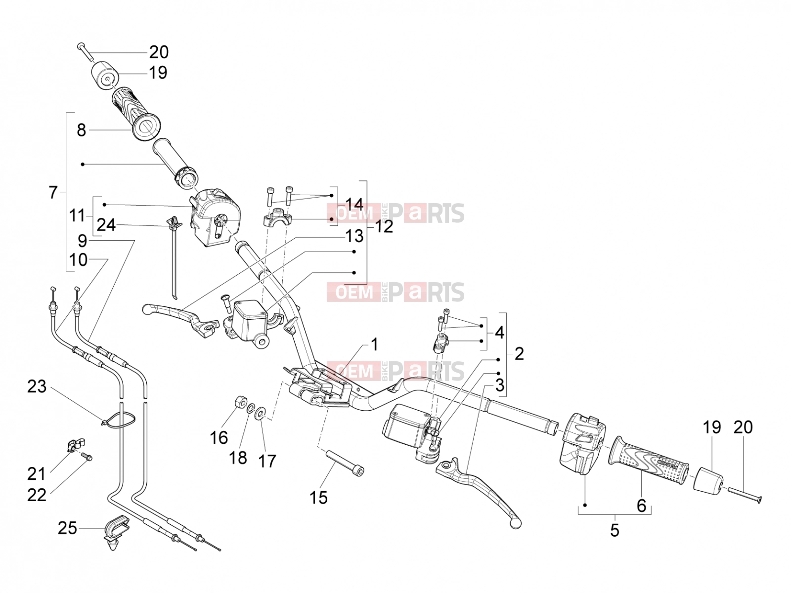 PIAGGIO X10 500 4V I.E. Handlebars/Steering » Handlebars - Master cil.