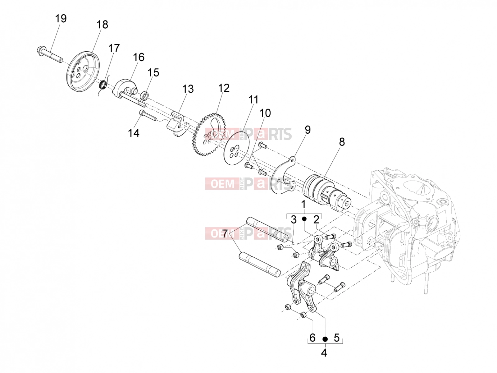 PIAGGIO X10 500 4V I.E. Engine » Rocking levers support unit