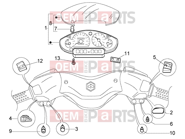 PIAGGIO Handlebars » Electrical device-Speedometers Kms.
